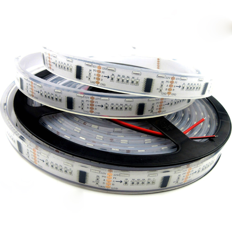 DMX512 020SMD RGBW DC12V 300LEDs SideEmitting Digital LED Strip Light with Built-in 485 Programmable Parallel Signal Breakpoint Resume, Matrix Control,16.4ft/roll
